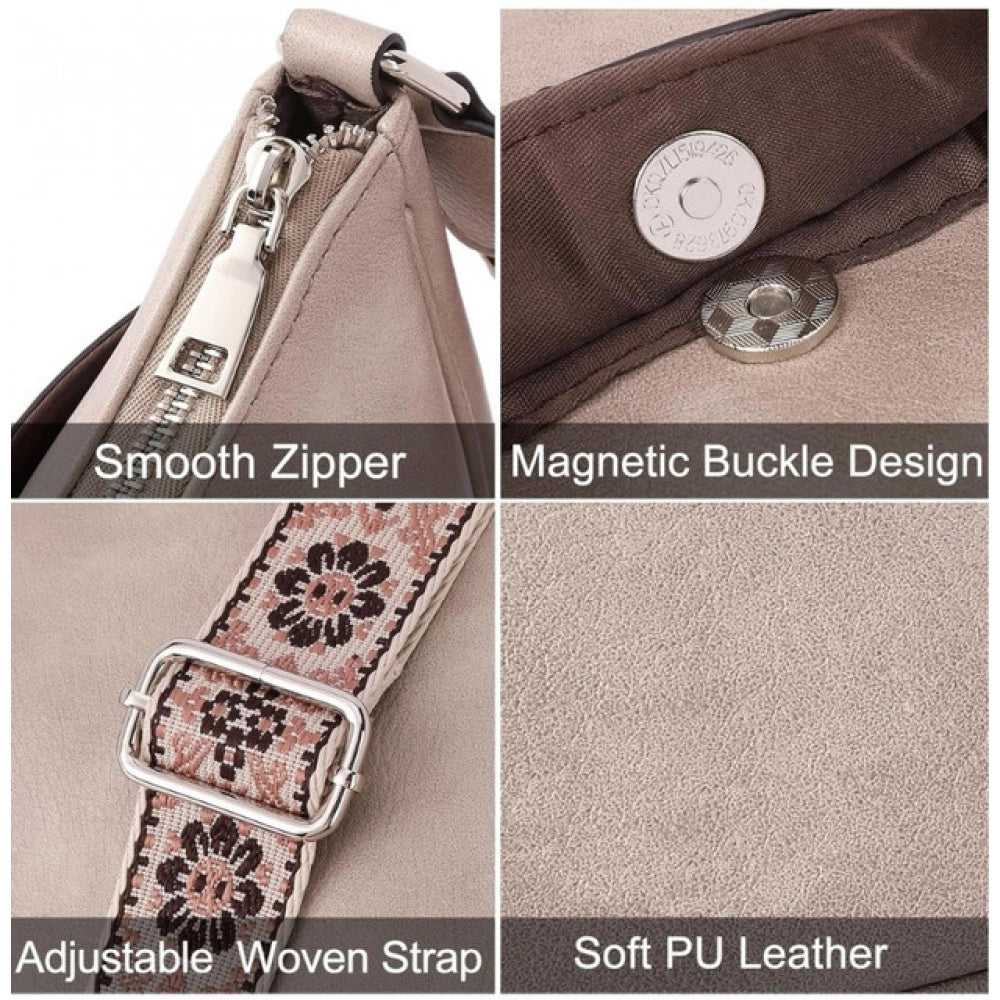 Attractive Women's PU Leather Zipper Sling Bag