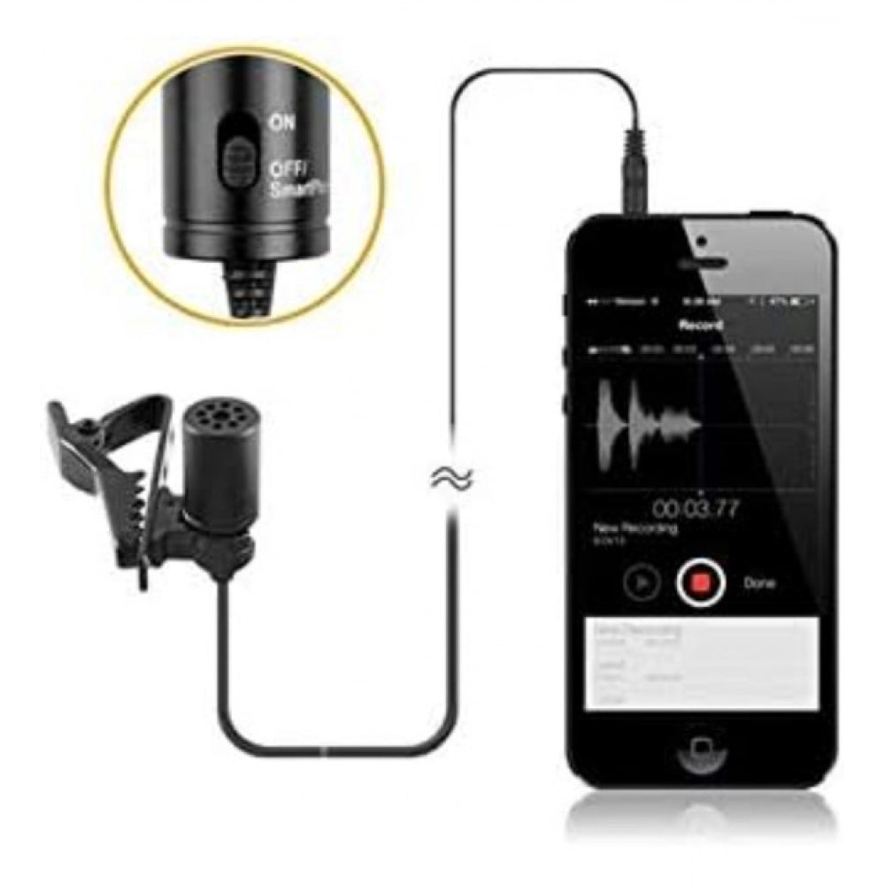 Plastic BOYA BY-M1 Lavalier Condenser Microphone with 20ft Audio Cable