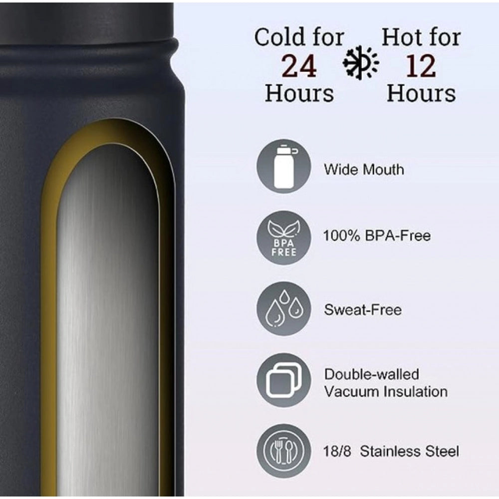 Royal 650 Ml Double Wall Insulated Stainless Steel Water Bottle With Screw Lid