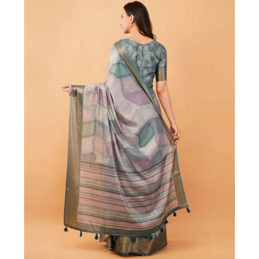 Tremendous Women's Polyester Printed Saree With Blouse Piece