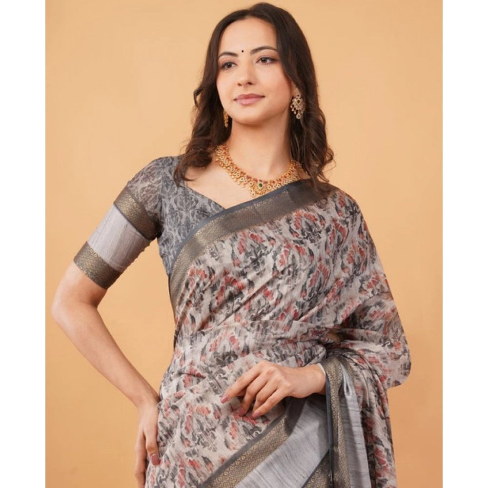Tremendous Women's Polyester Printed Saree With Blouse Piece