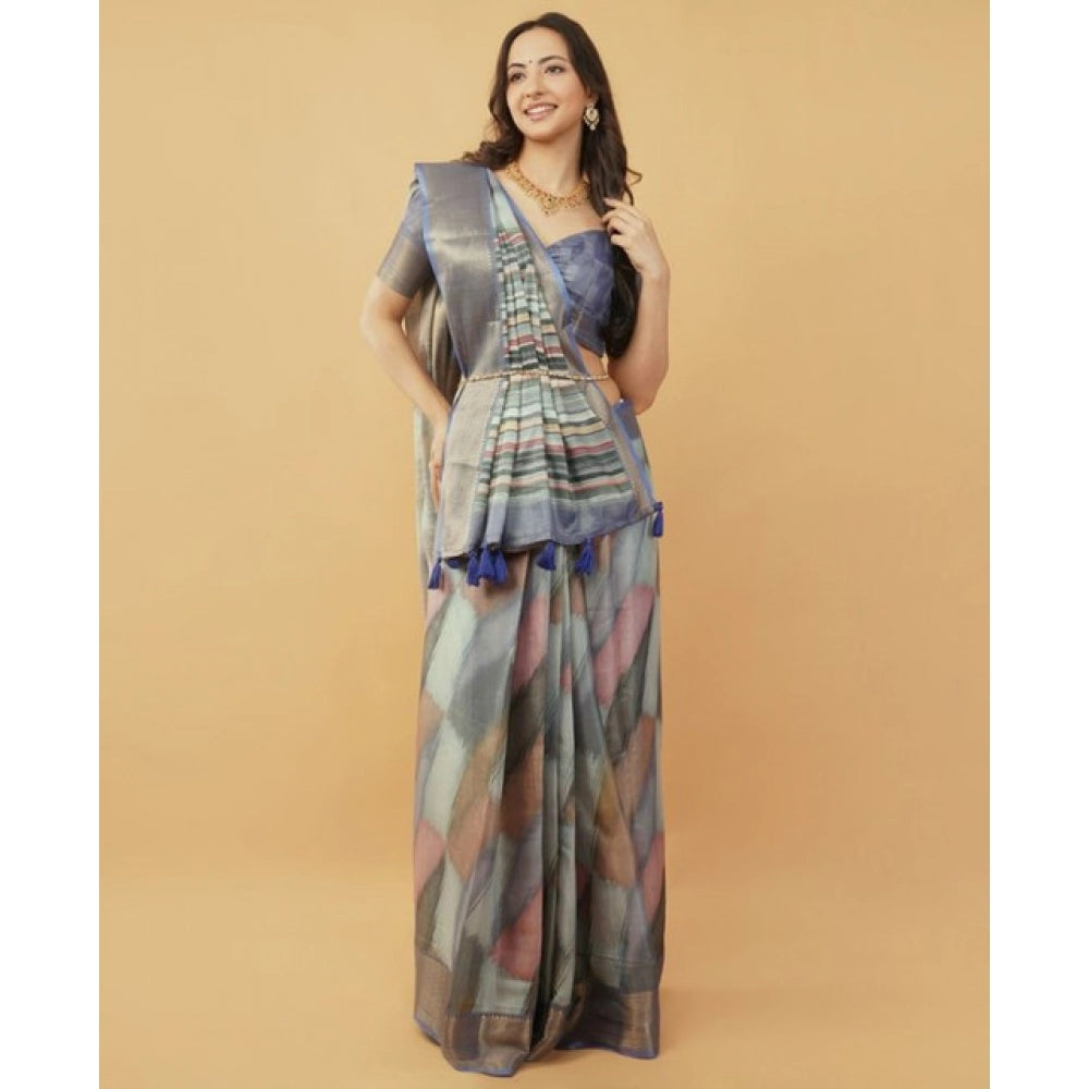 Tremendous Women's Polyester Printed Saree With Blouse Piece