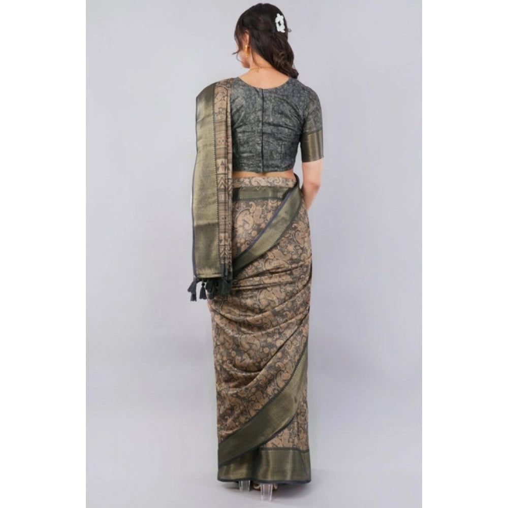 Incredible Women's Polyester Printed Ready To Wear Saree With Blouse Piece