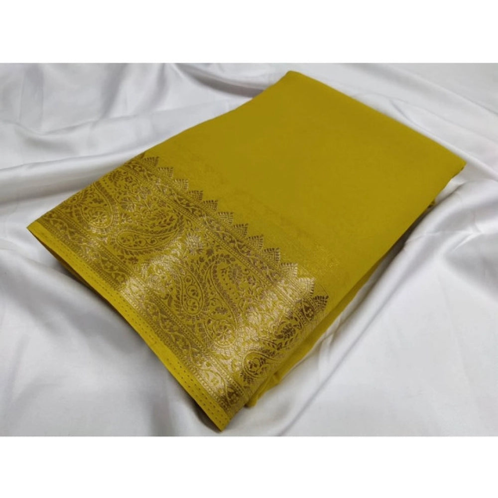 Sophisticated Women's Crepe Chit Pallu Solid Saree With Blouse Piece