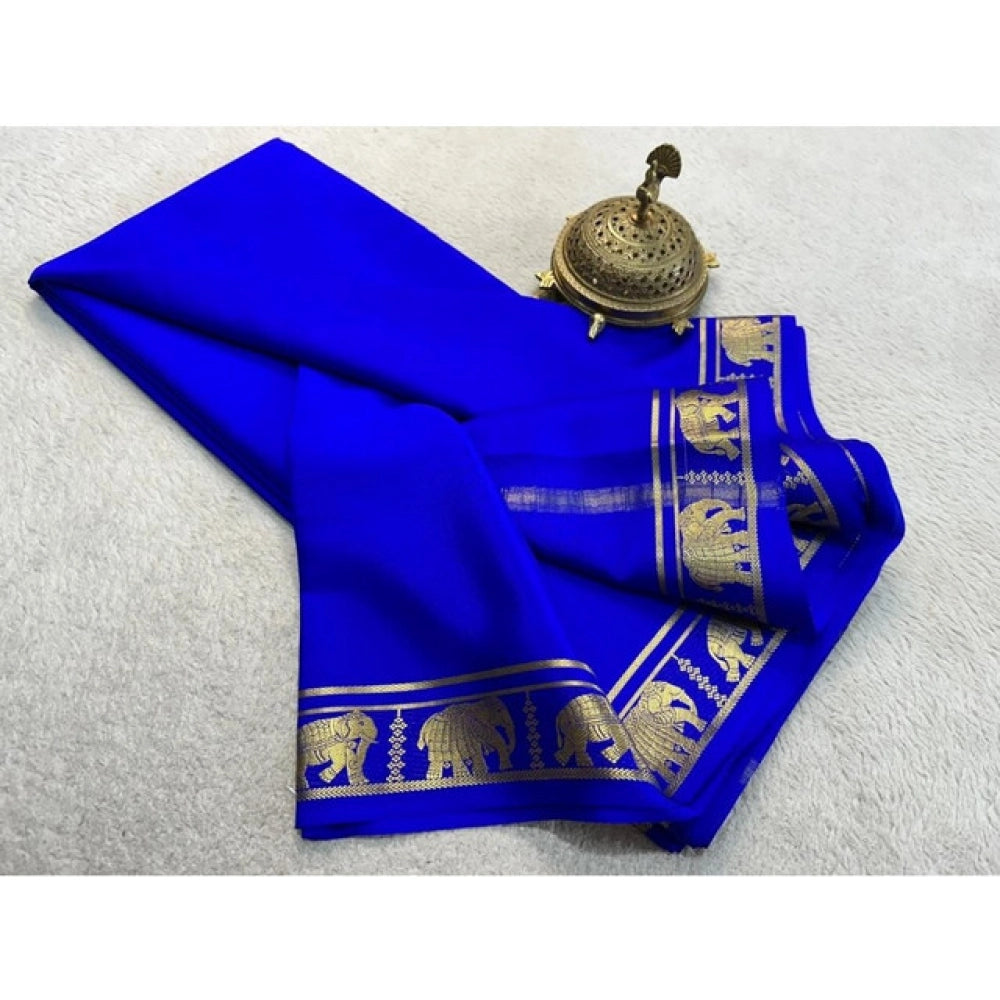 Sophisticated Women's Crepe Chit Pallu Solid Saree With Blouse Piece