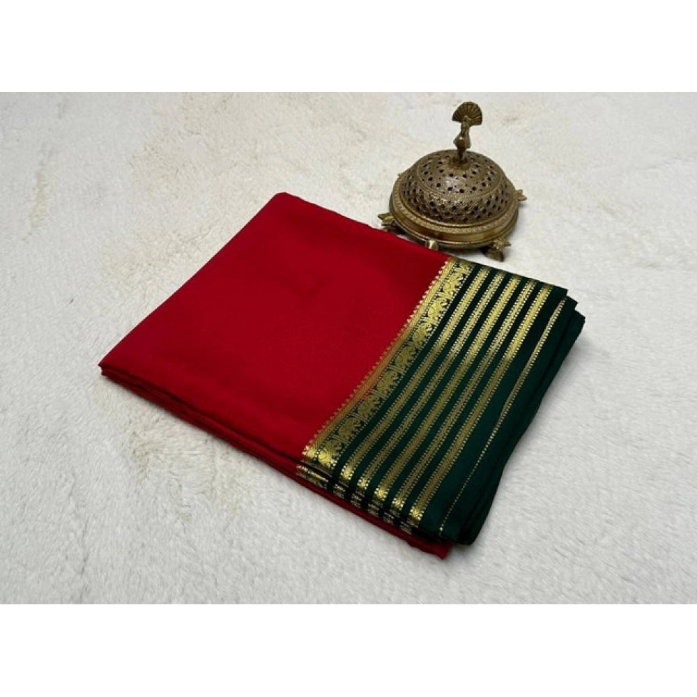 Appealing Women's Crepe Chit Pallu Solid Saree With Blouse Piece