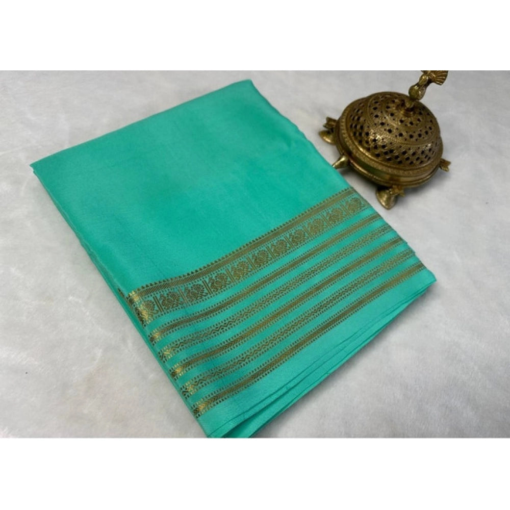 Appealing Women's Crepe Chit Pallu Solid Saree With Blouse Piece