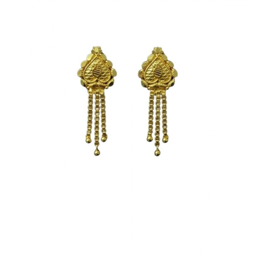 Exquisite Women's Pack of 2 Brass Gold-Plated Earrings