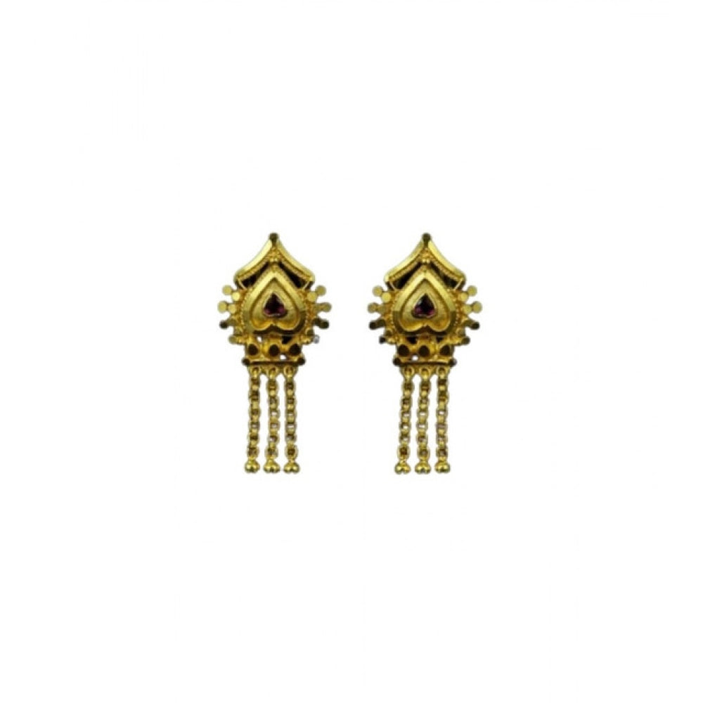 Exquisite Women's Pack of 2 Brass Gold-Plated Earrings