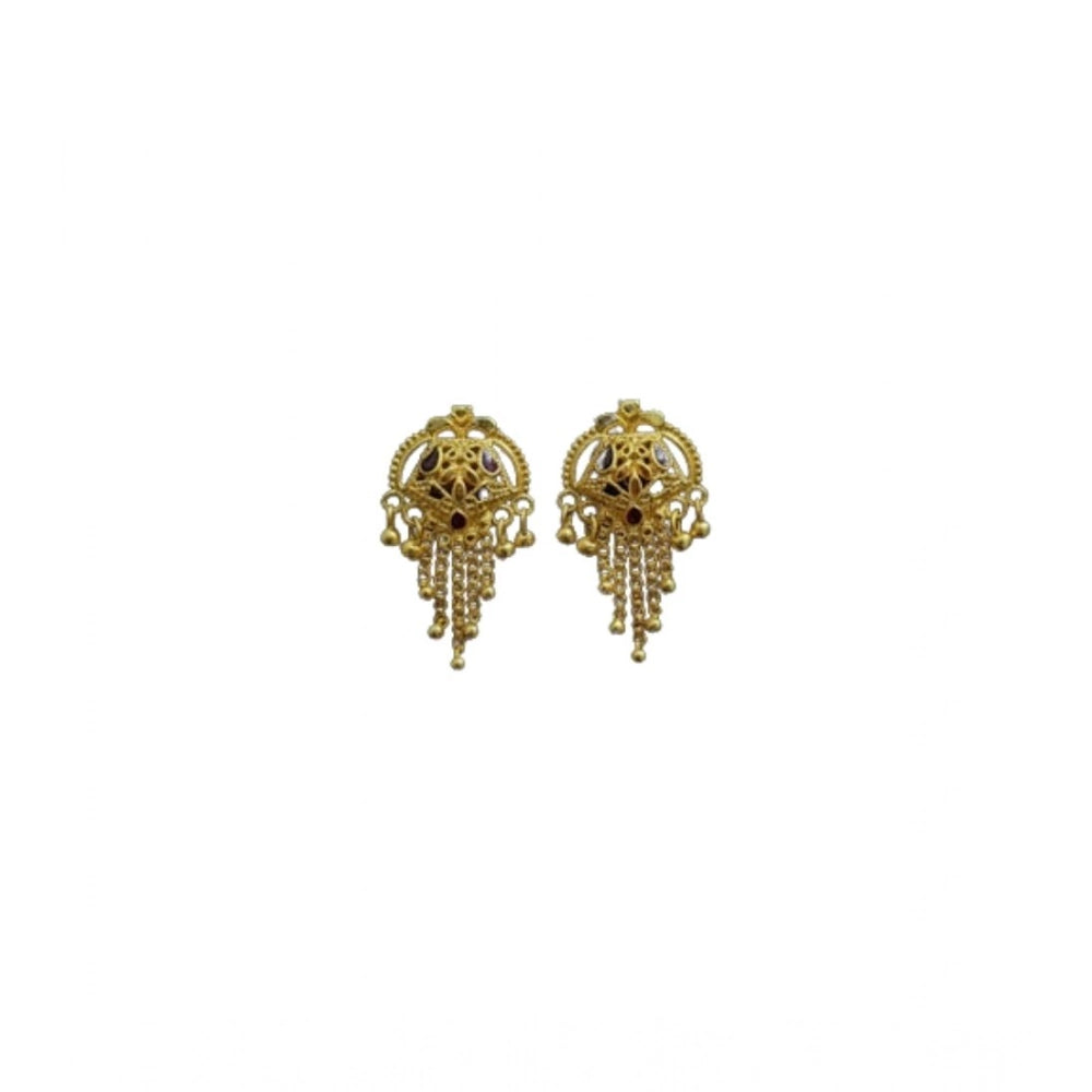 Exquisite Women's Pack of 2 Brass Gold-Plated Earrings
