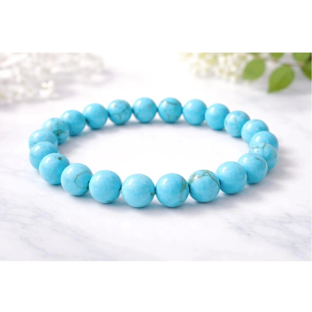 Elegant Natural Crystal 8mm Turquoise Bracelet