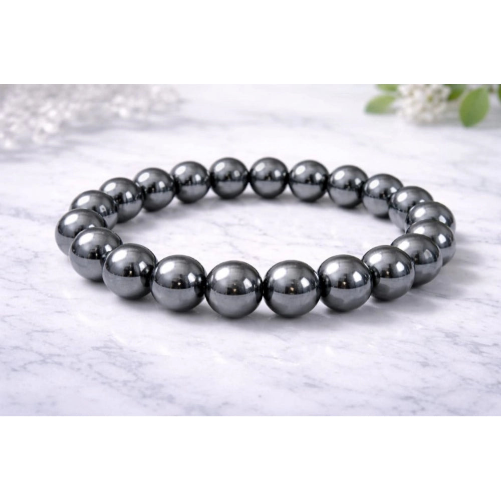 Elegant Natural Crystal 8mm Hematite Bracelet