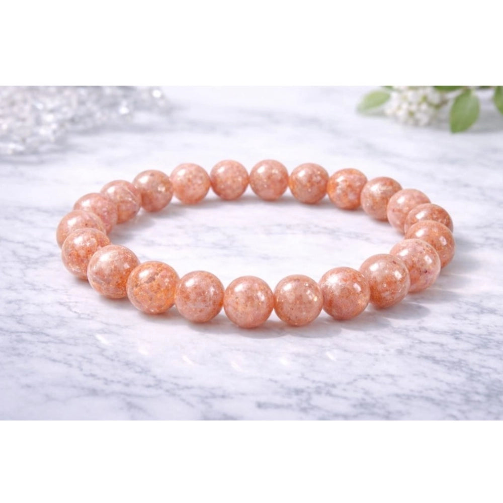 Elegant Natural Crystal 8mm Sunstone Bracelet