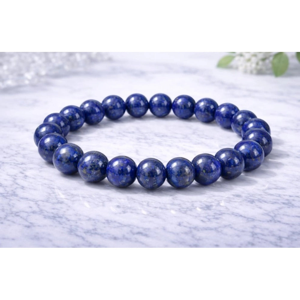 Elegant Natural Crystal 8mm Lapis Lazuli Bracelet