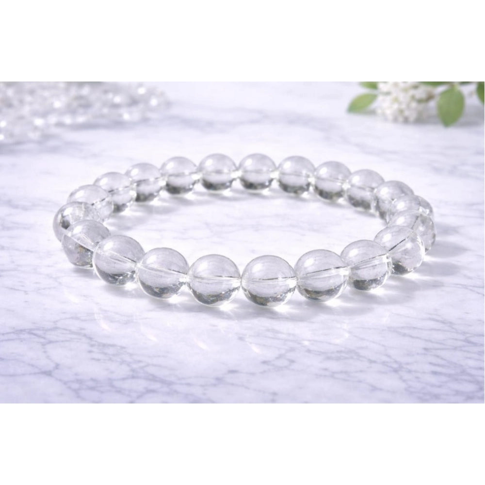 Elegant Natural Crystal 8mm Clear Quartz Bracelet