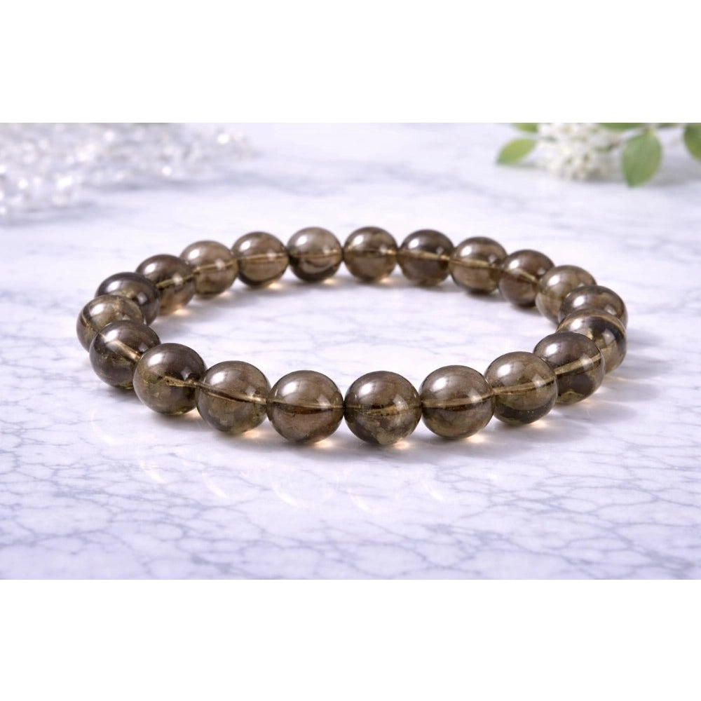 Elegant Natural Crystal 8mm Smoky Quartz Bracelet