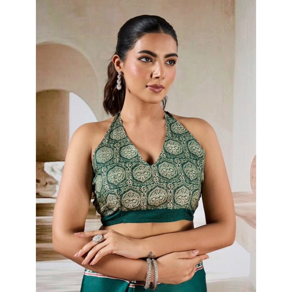 Urbane Women's Satin Crepe Printed Saree With Blouse Piece