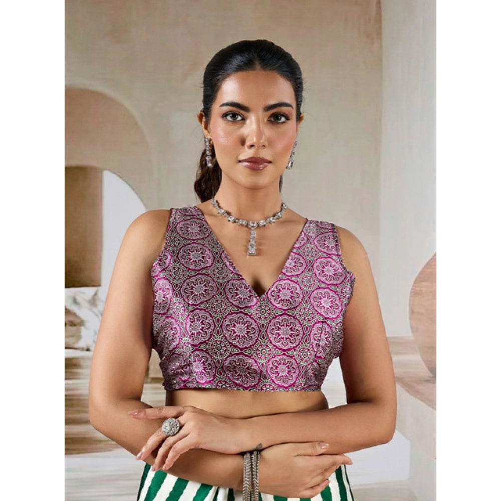 Urbane Women's Satin Crepe Printed Saree With Blouse Piece