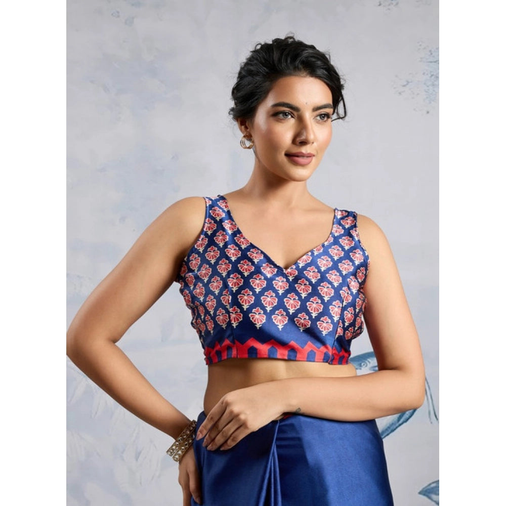 Urbane Women's Satin Crepe Printed Saree With Blouse Piece