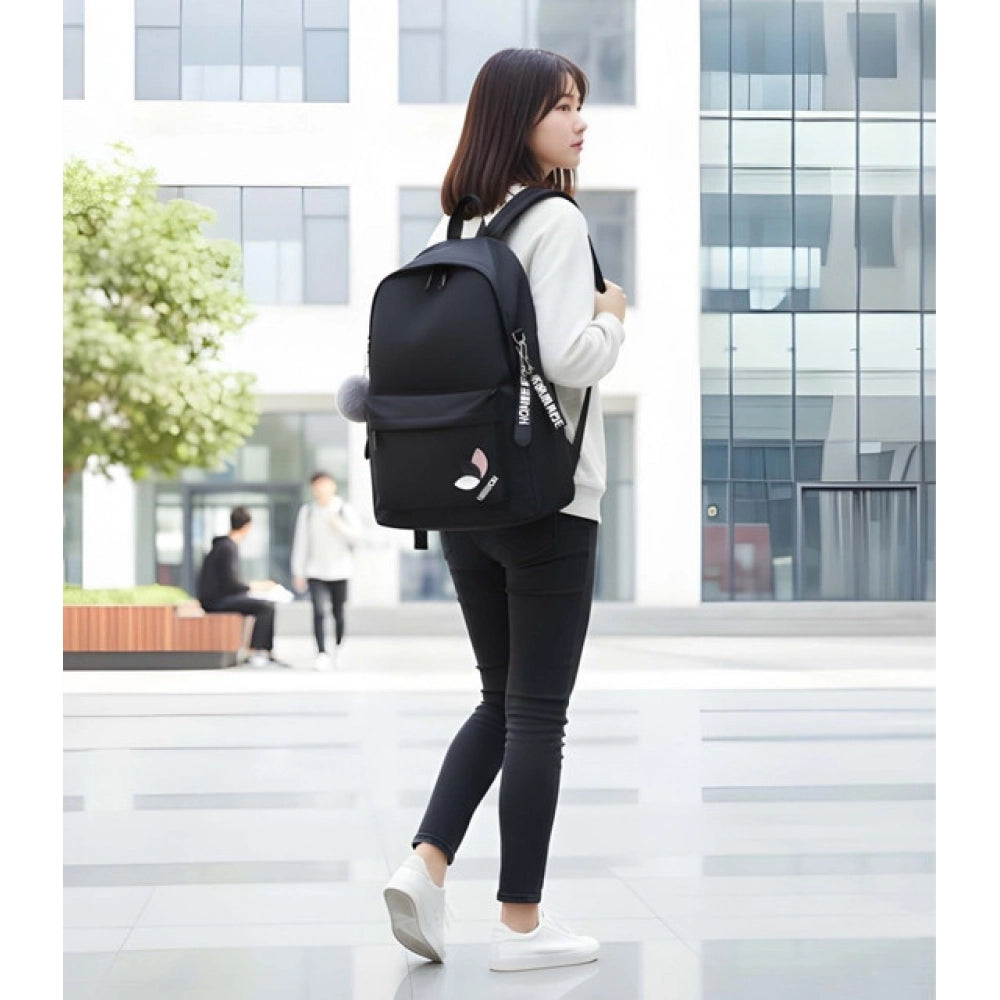 Modish Unisex PU Leather Solid Medium Zipper Backpack