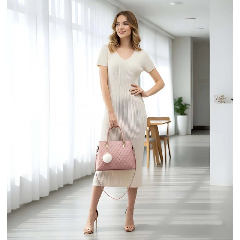 Snazzy Women's PU Leather Solid Shoulder Zipper Handbag