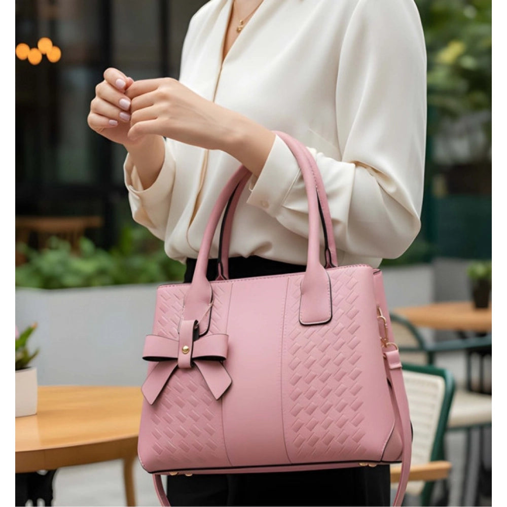 Snazzy Women's PU Leather Solid Shoulder Zipper Handbag