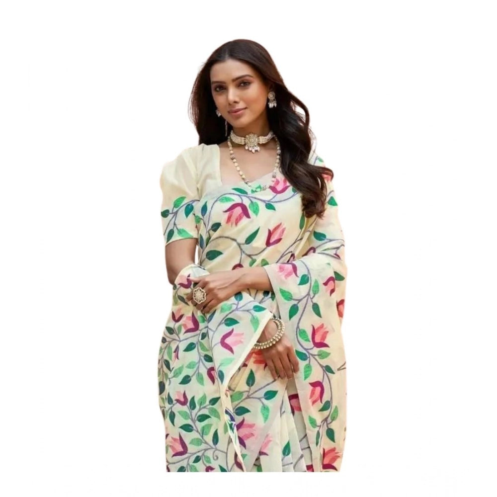 Delicate Women's Georgette Printed Saree With Blouse Piece