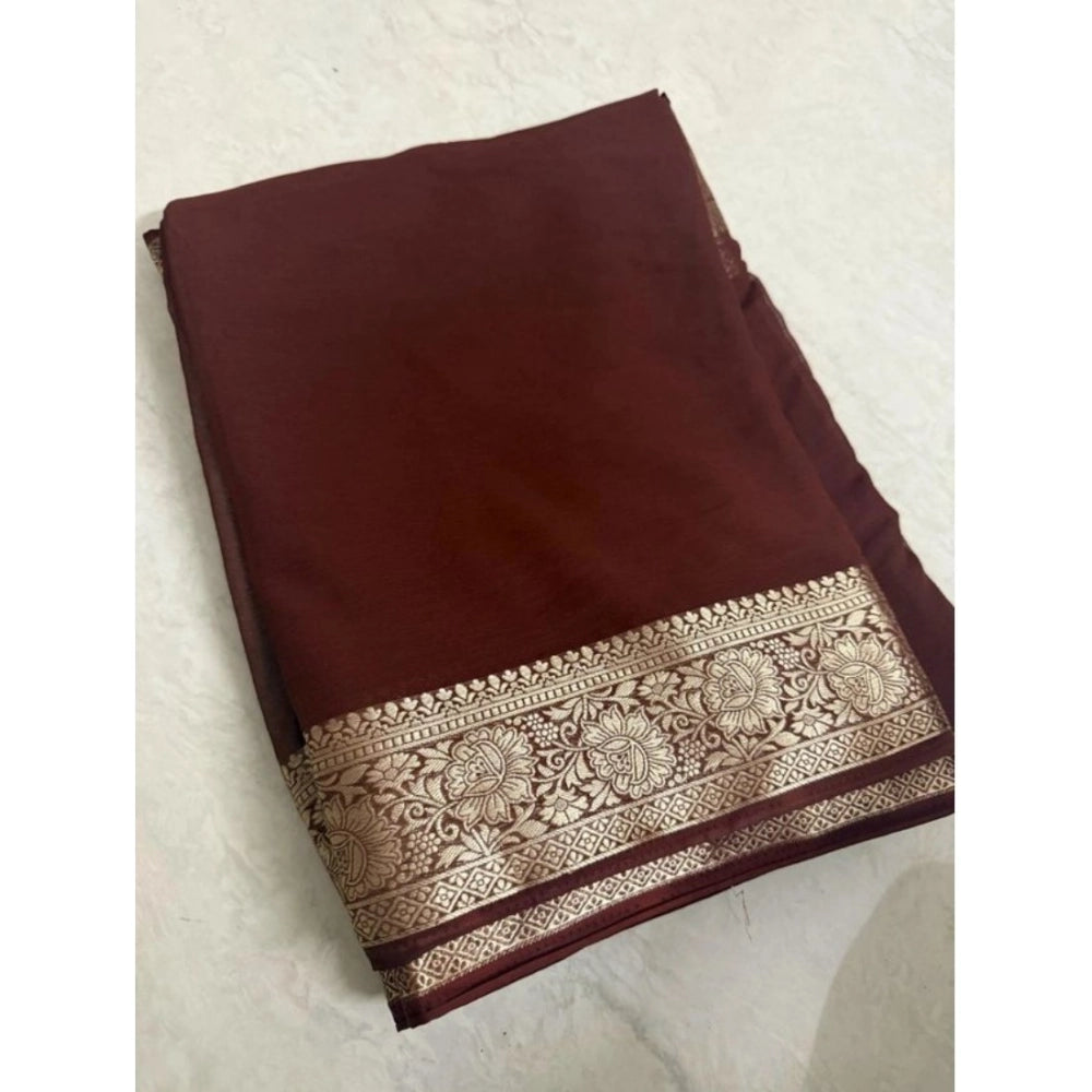 Royal Women's Vichitra Silk Printed Saree With Blouse Piece