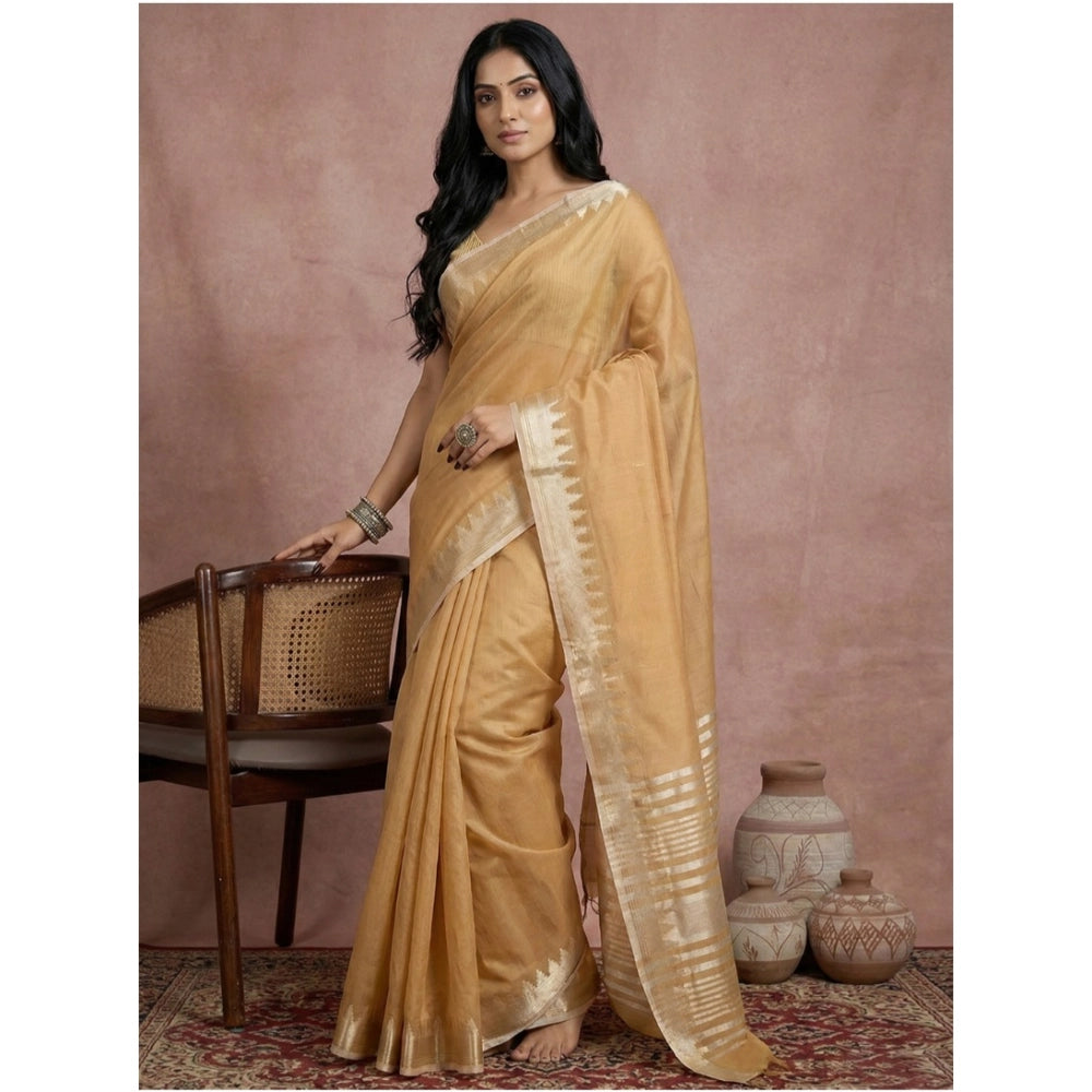 Classy Women's Cotton Printed Saree With Blouse Piece