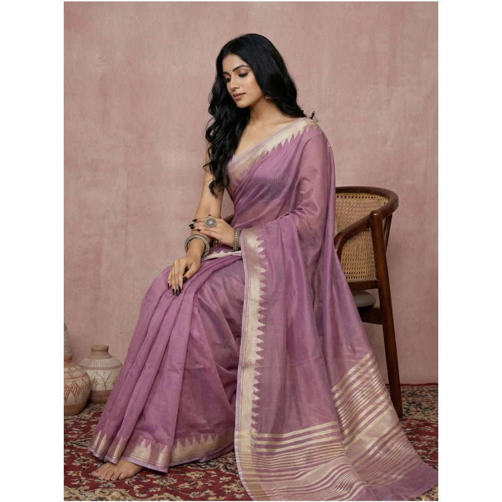 Classy Women's Cotton Printed Saree With Blouse Piece