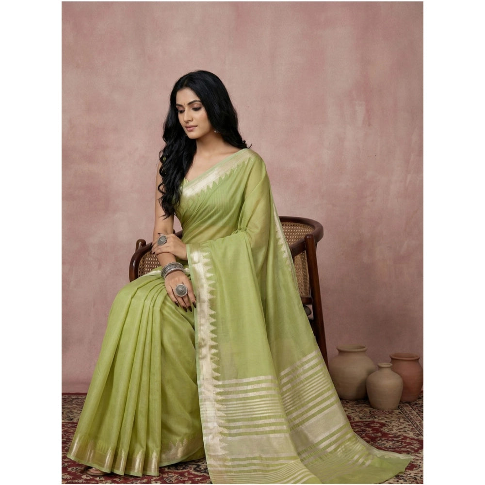 Classy Women's Cotton Printed Saree With Blouse Piece