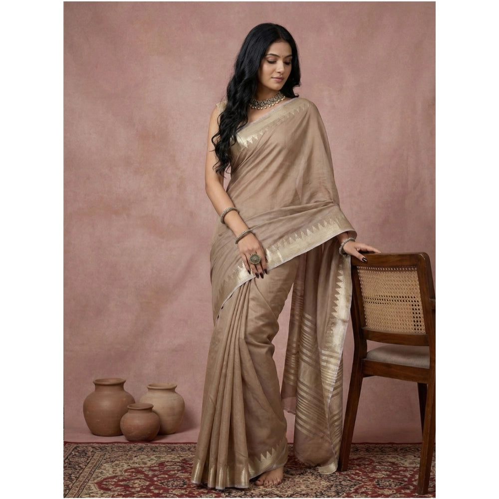 Classy Women's Cotton Printed Saree With Blouse Piece