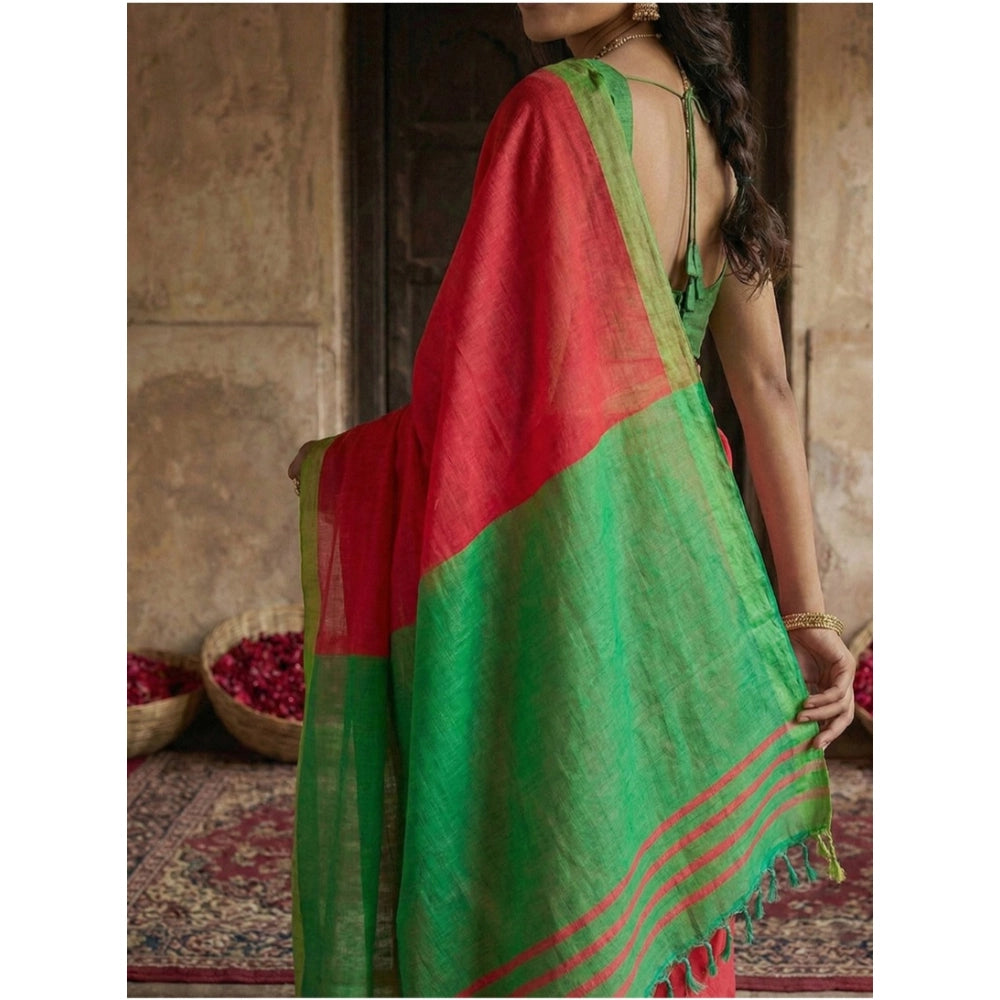 Classy Women's Cotton Printed Saree With Blouse Piece