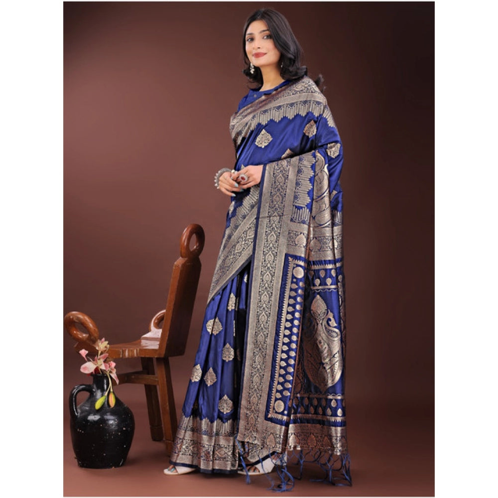 Adorable Women's Silk Printed Saree With Blouse Piece