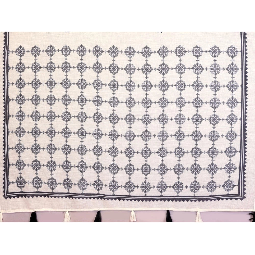Designer Women's Linen Cotton Printed Saree With Blouse Piece