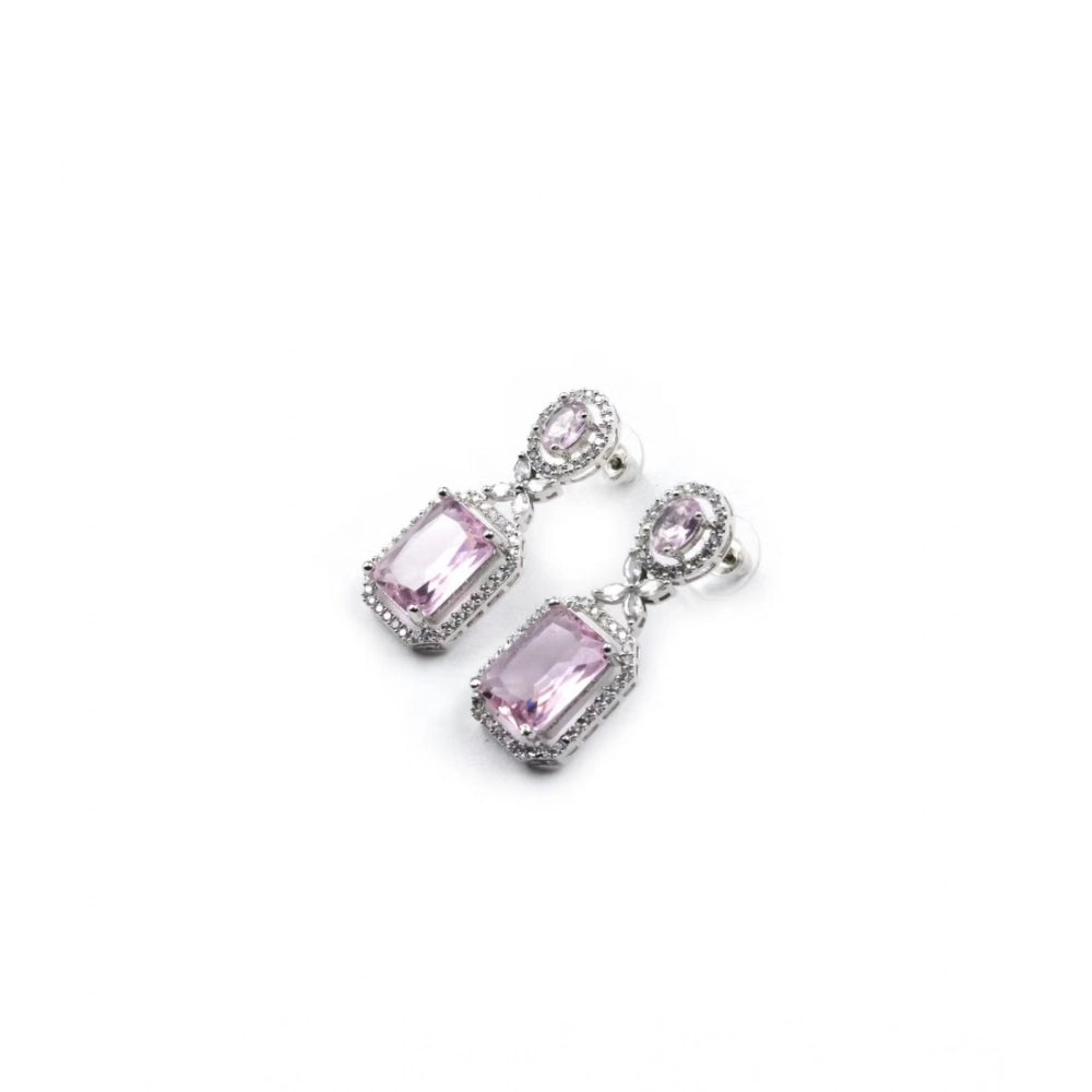 Wonderful Women's Brass Silver Plated Drop Earrings
