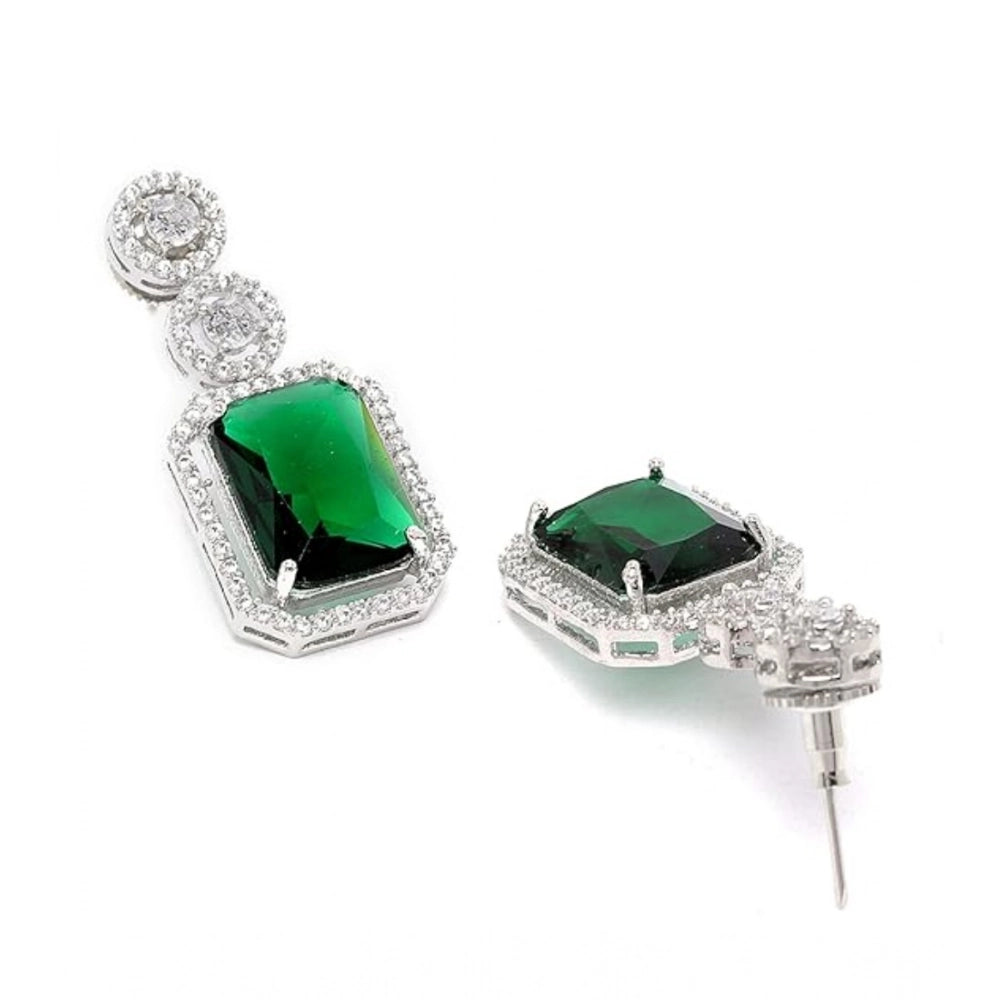 Wonderful Women's Brass Silver Plated Drop Earrings