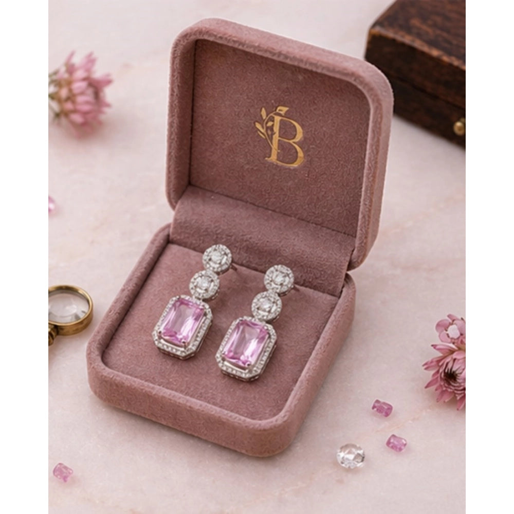 Wonderful Women's Brass Silver Plated Drop Earrings