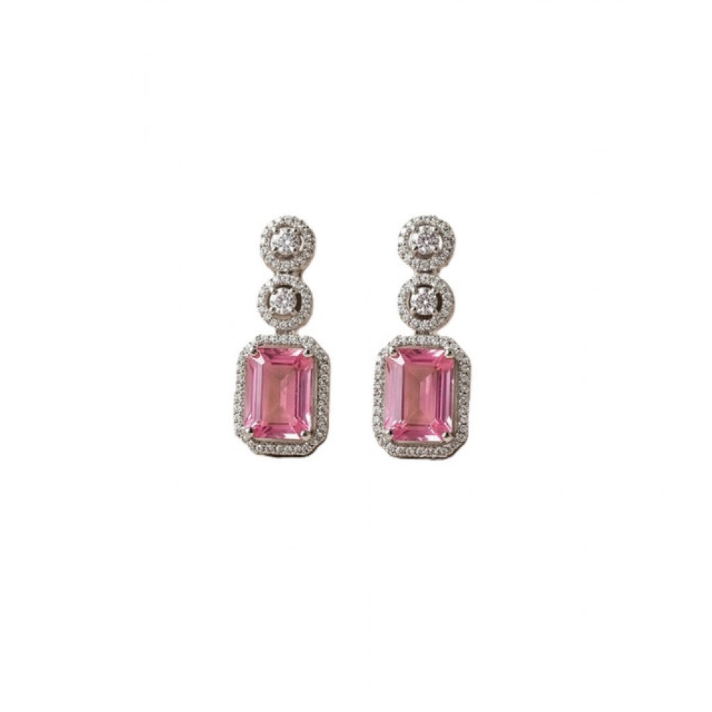 Wonderful Women's Brass Silver Plated Drop Earrings