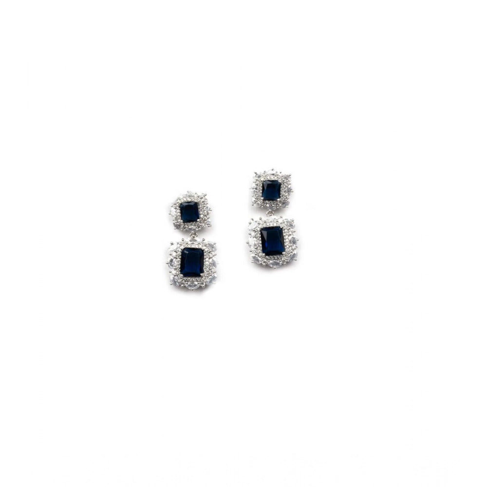 Stylish Women's Brass Silver Plated Pendant Set