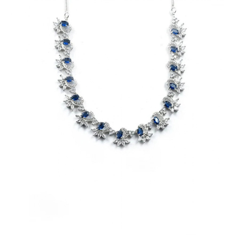 Sensational Women's Brass Silver Plated Necklace set