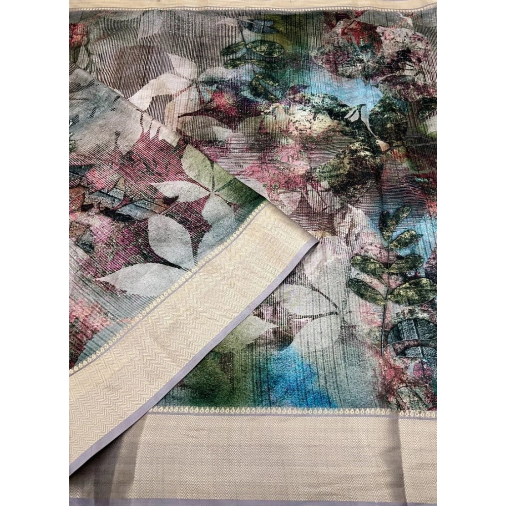 Amazing Women's Cotton Silk Printed Saree With Blouse Piece