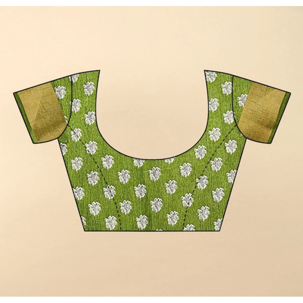 Ravishing Women's Cotton Blend Printed Saree With Blouse Piece