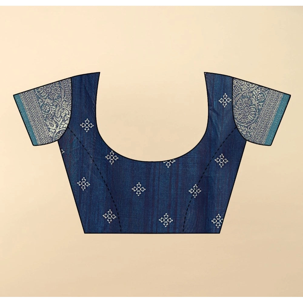 Ravishing Women's Cotton Blend Printed Saree With Blouse Piece