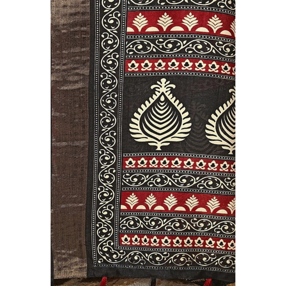Sizzling Women's Cotton Silk Printed Saree With Blouse Piece
