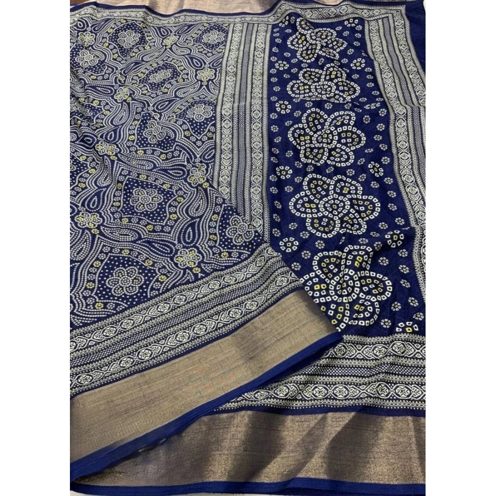 Marvellous Women's Cotton Silk Printed Saree With Blouse Piece