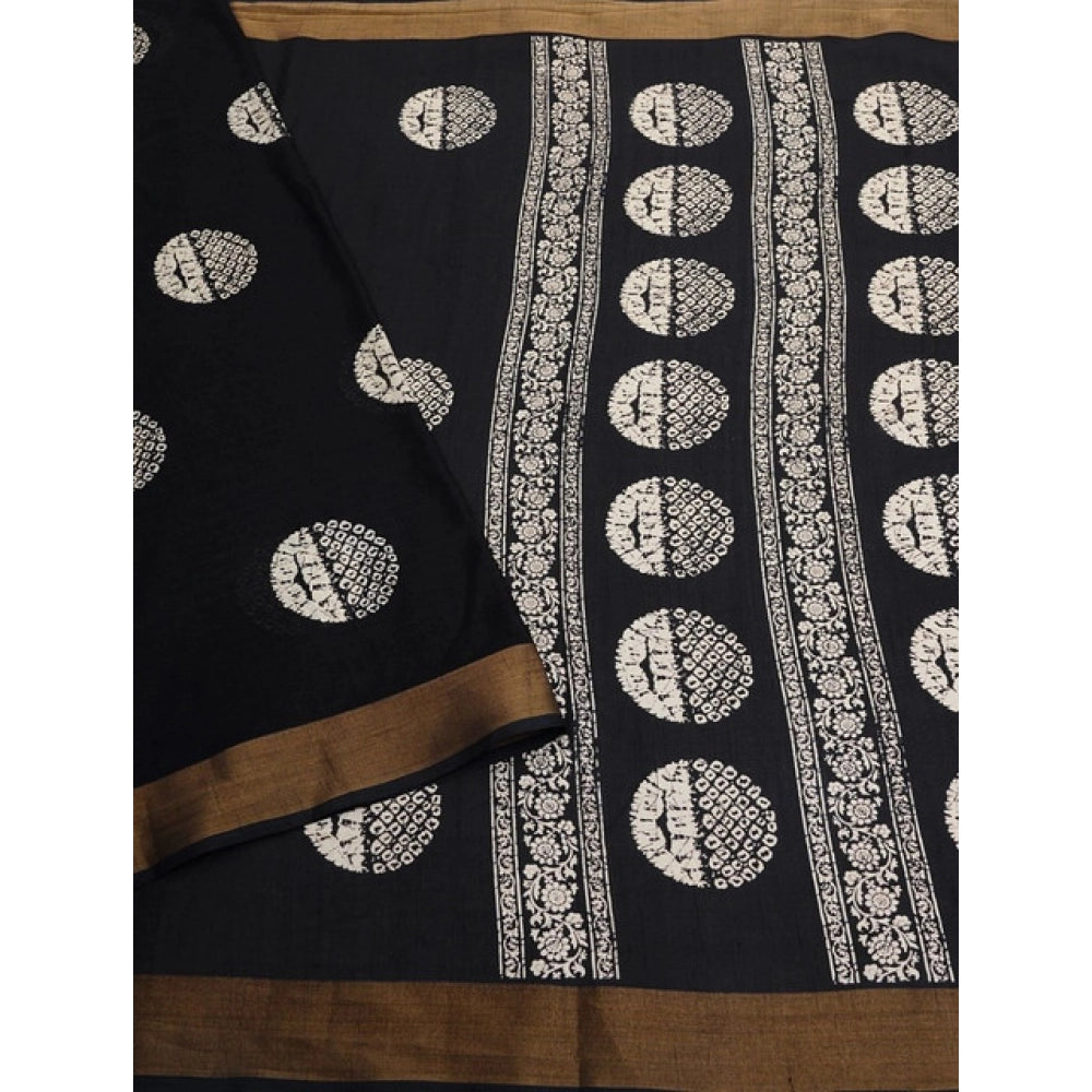 Marvellous Women's Cotton Silk Printed Saree With Blouse Piece