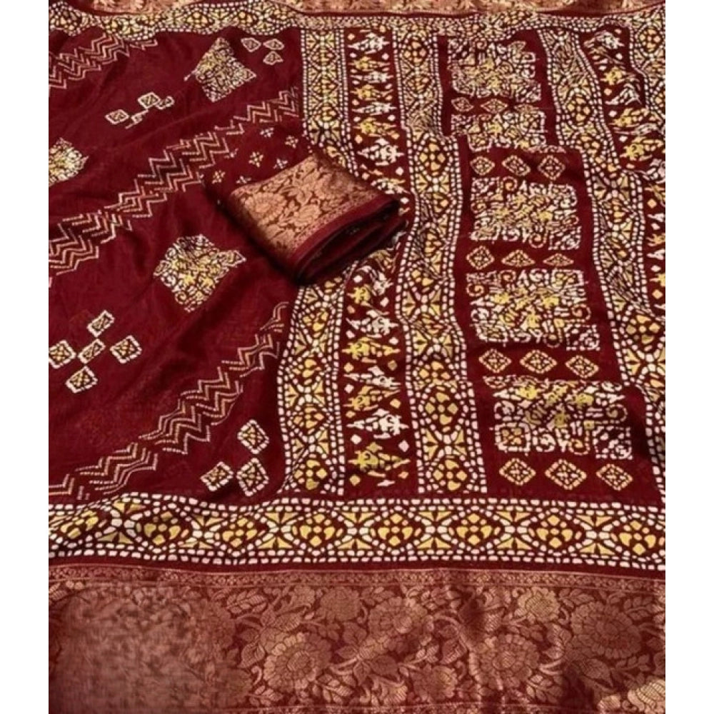 Amazing Women's Cotton Silk Printed Saree With Blouse Piece