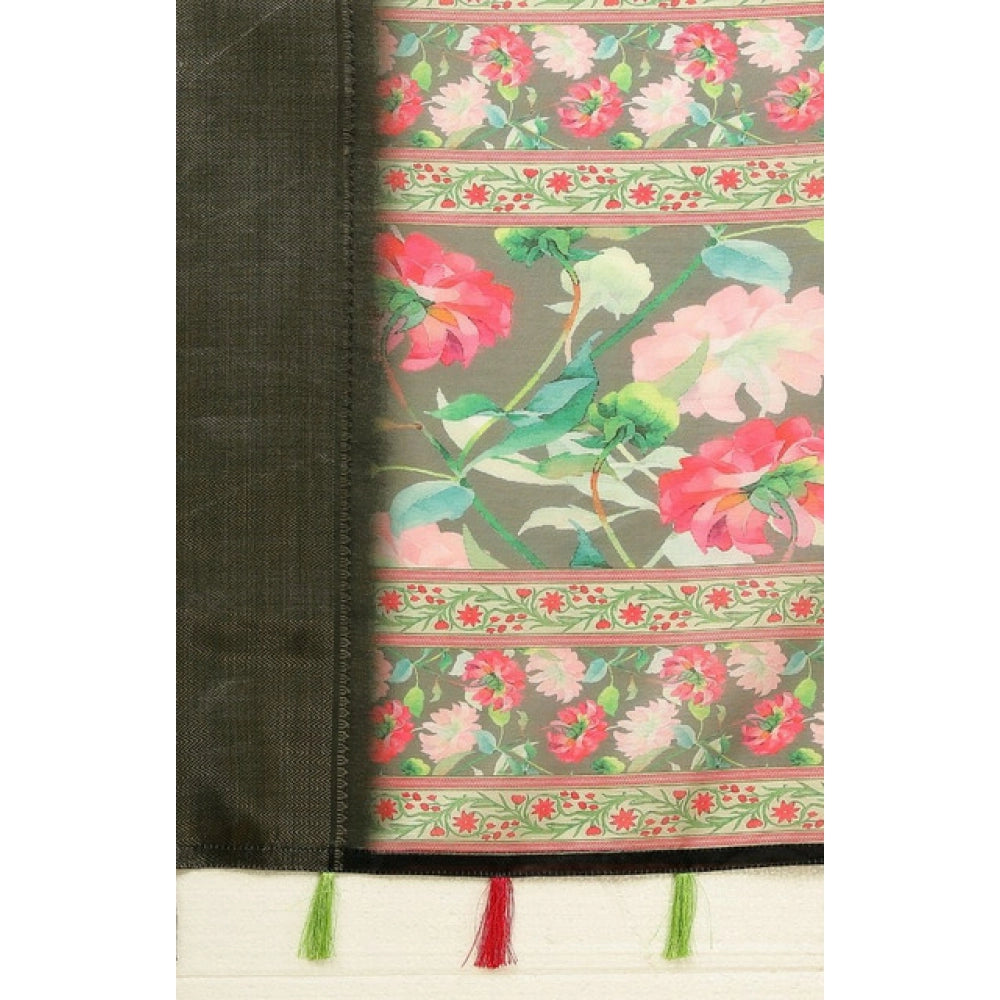 Exclusive Women's Cotton Silk Floral Printed Saree With Blouse Piece