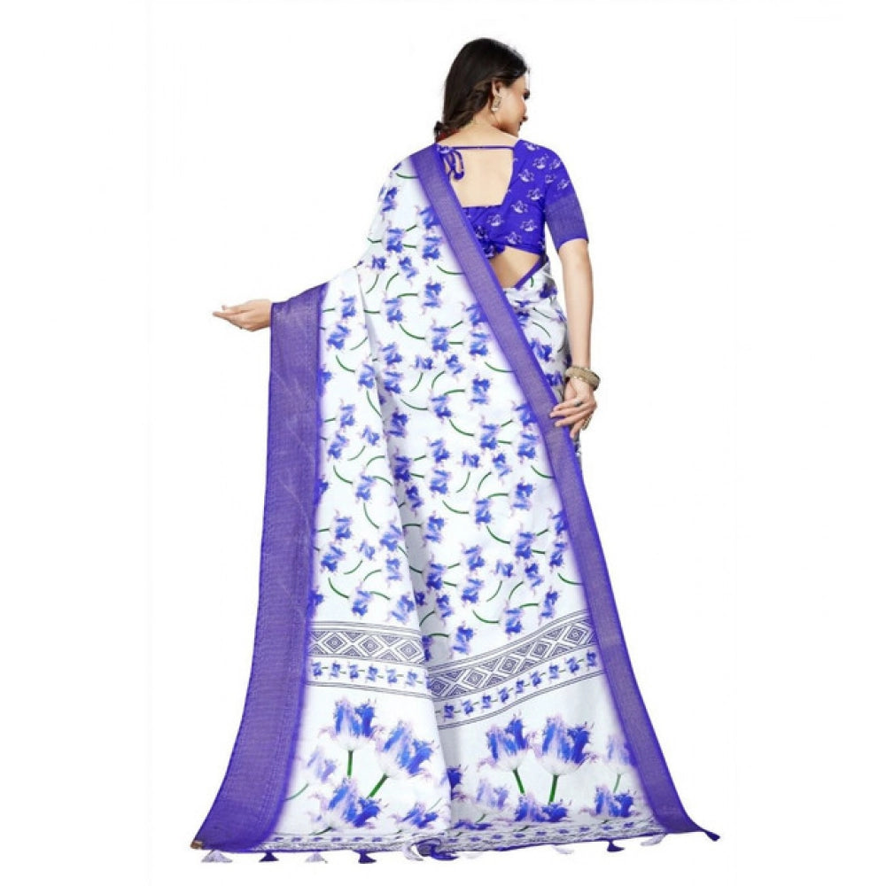 Exclusive Women's Cotton Silk Floral Printed Saree With Blouse Piece